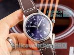 Clone IWC Pilots Mark XVIII D-Blue Dial Brown Leather Strap Watch